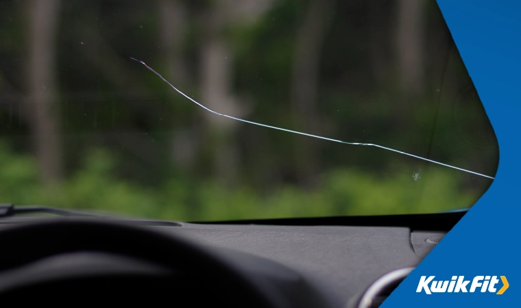 a cracked and broken windscreen