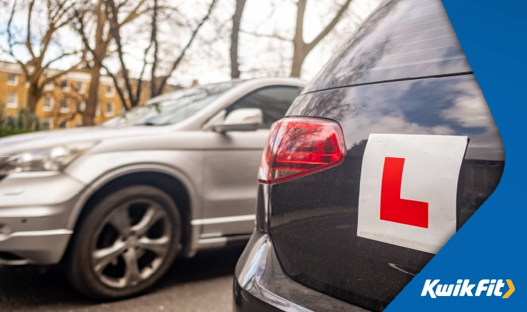 L plate on a car